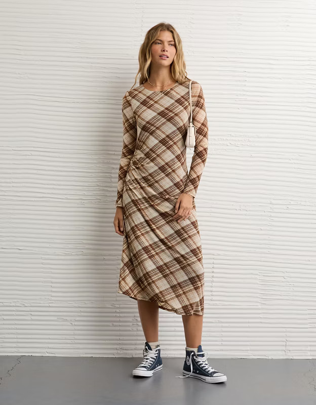 AE Asymmetrical Hem Midi Dress | American Eagle Outfitters (US & CA)