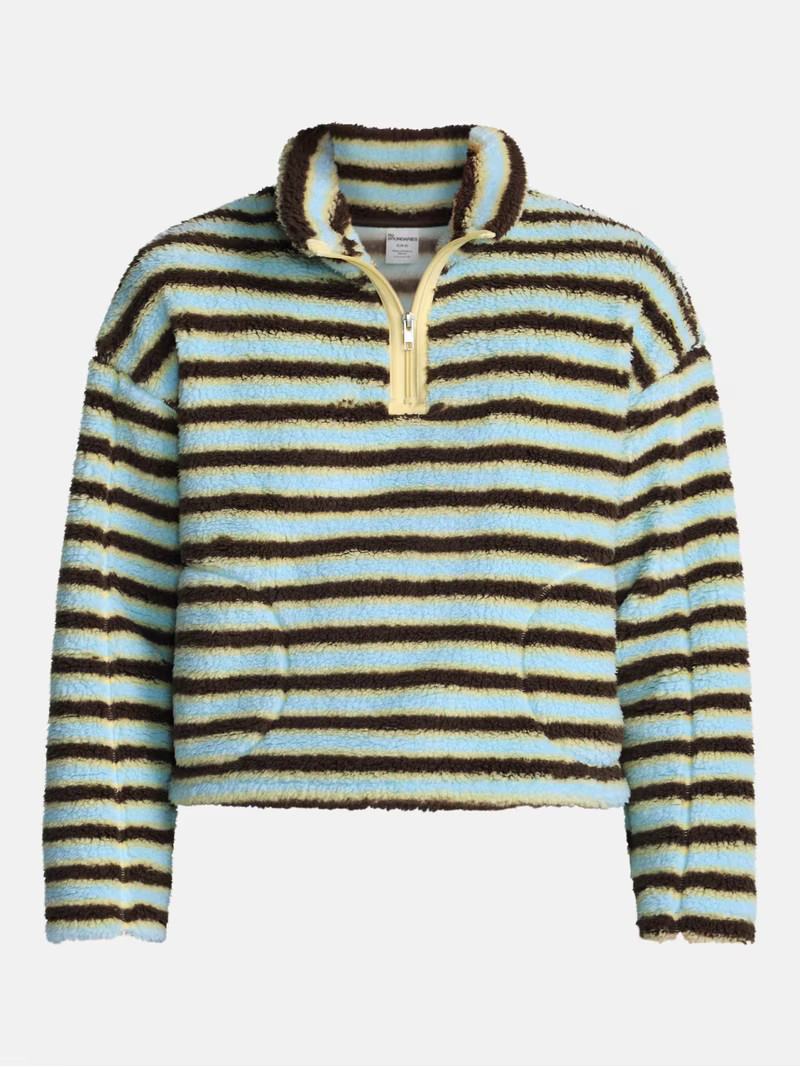 No Boundaries Faux Shearling Plush Pullover, Women's & Women\u2019s Plus XXS-4X | Walmart (US)