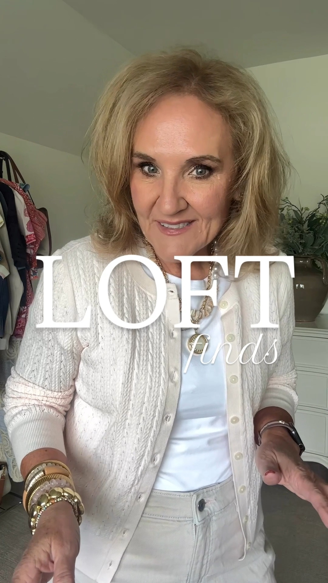 Ok guys 50% off right now!!! Sizes below! 
Pink cardigan medium 
Quince tee large
Blush jeans 29 petite 
Linen top medium 
Linen pants small reg 
Pink dress medium petite 
Palazzo jeans 28 petite don’t size down if you’re buying petite, only if buying reg 
White tan top medium it’s roomy!
Striped tshirt dress medium reg 
Eyelet skirt med petite but reg would work too
Crochet cardigan medium from JCREW 
Navy scoop tshirt medium 
Crochet tan cardigan medium
Navy bandana print pants small reg Pink
Eyelet button down blouse medium reg it’s quite oversized 
Denim midi skirt med petite 
White ruffle  blouse medium 

I do have a loft collection at the top of my shop that I’ve saved all the styling videos for each look for more info! 

Loft is my top selling brand! 

Linking as many sandals as I can 

#LTKOver40 #LTKSaleAlert #LTKFindsUnder50