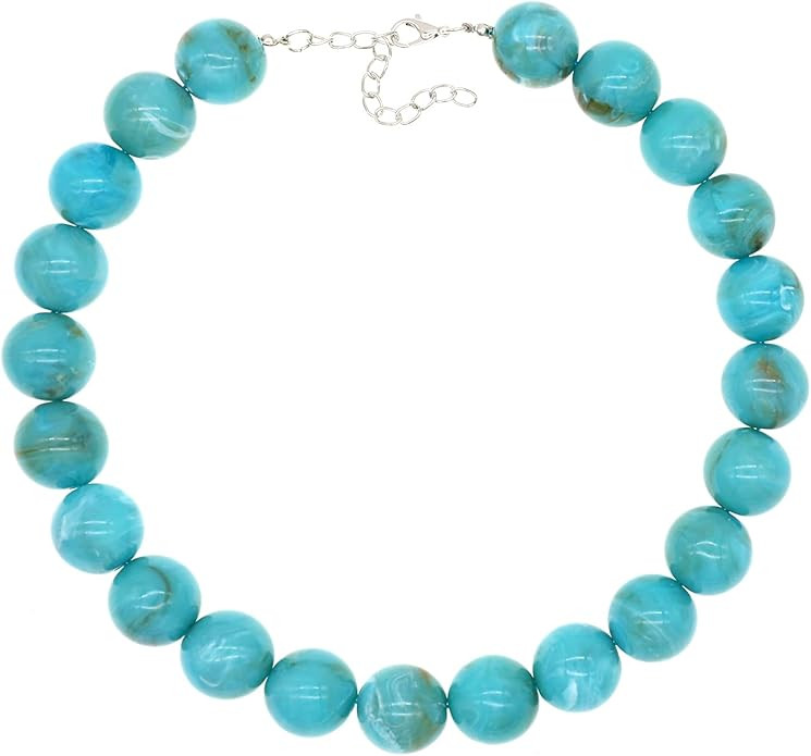 Chunky Big Beaded Necklace for Women Adjustable Large Colored Beads Choker Necklaces Boho Round B... | Amazon (US)