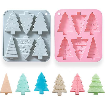 JDICTION 2 Pack Christmas Tree Silicone Molds, 6 Cavity Molds for Baking, Chocolate, Candy, Cookies, Pudding, Jelly, Cake Decor | Target