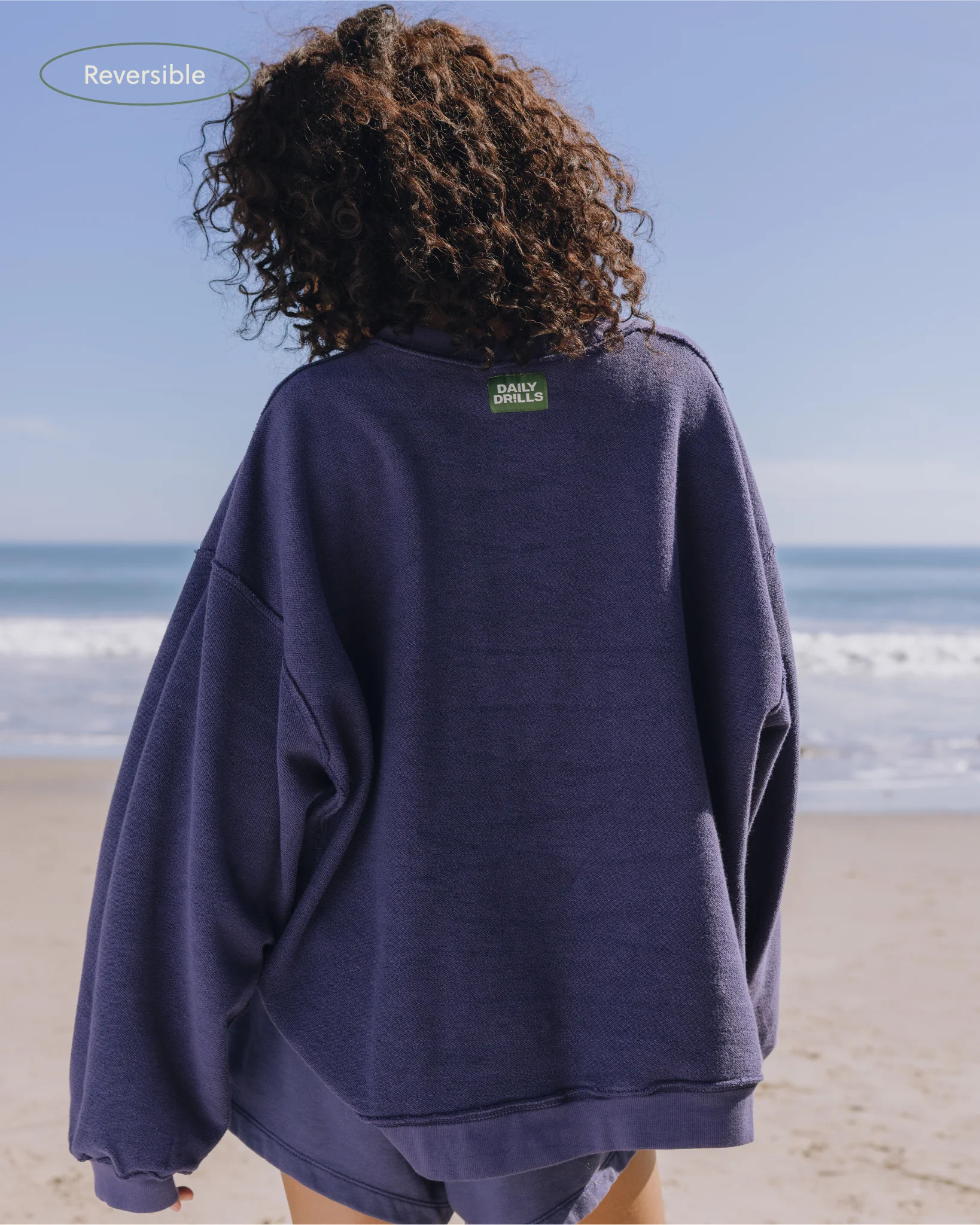 Unisex Oversized Crew - Navy | Daily Drills LLC
