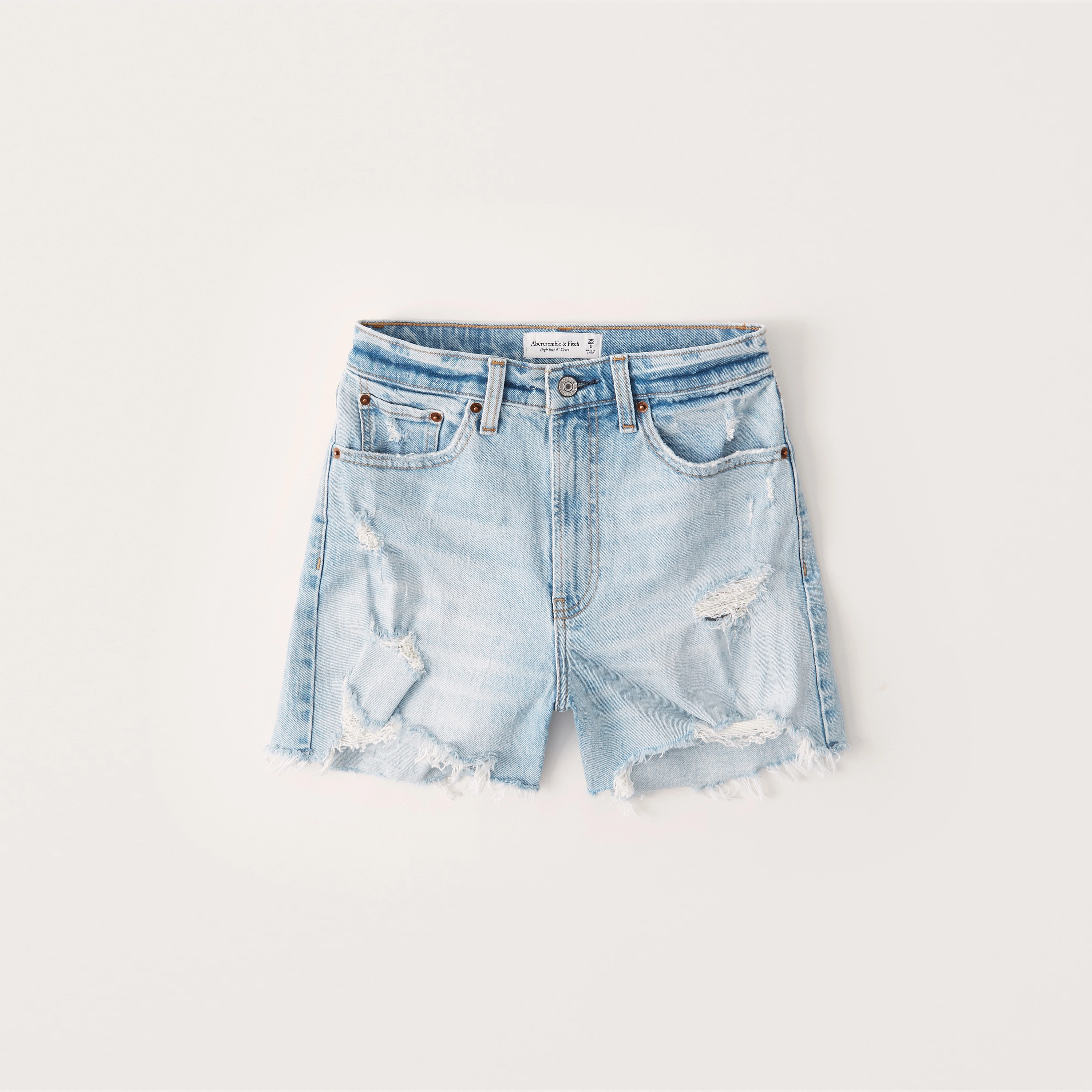 Curve Love High Rise 4 Inch Mom Shorts | Abercrombie & Fitch (US)