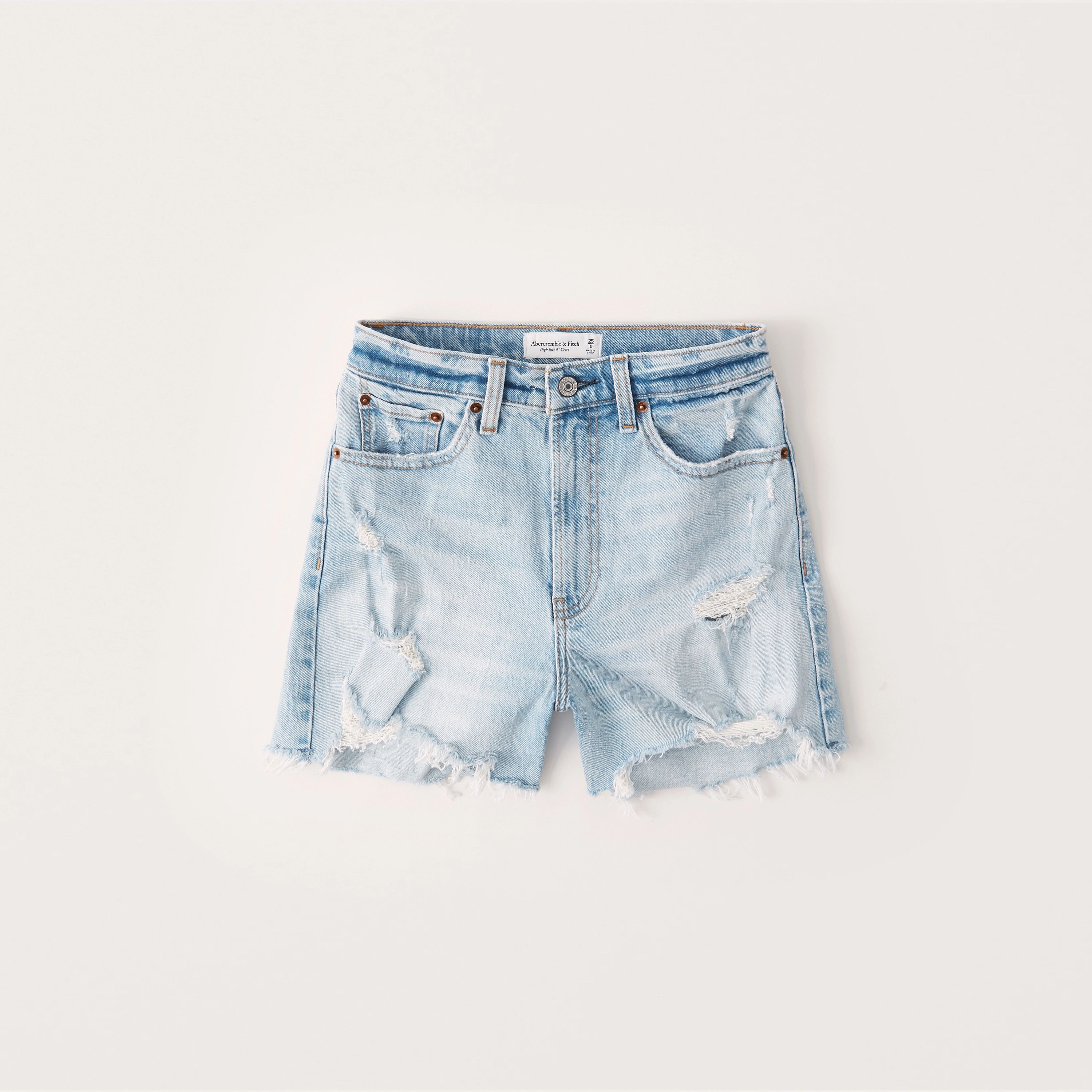 Curve Love High Rise 4 Inch Mom Shorts | Abercrombie & Fitch (US)