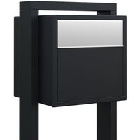 Soprano By Bravios - Modern Post-Mounted Black Mailbox With Stainless Steel Flap | Etsy (US)