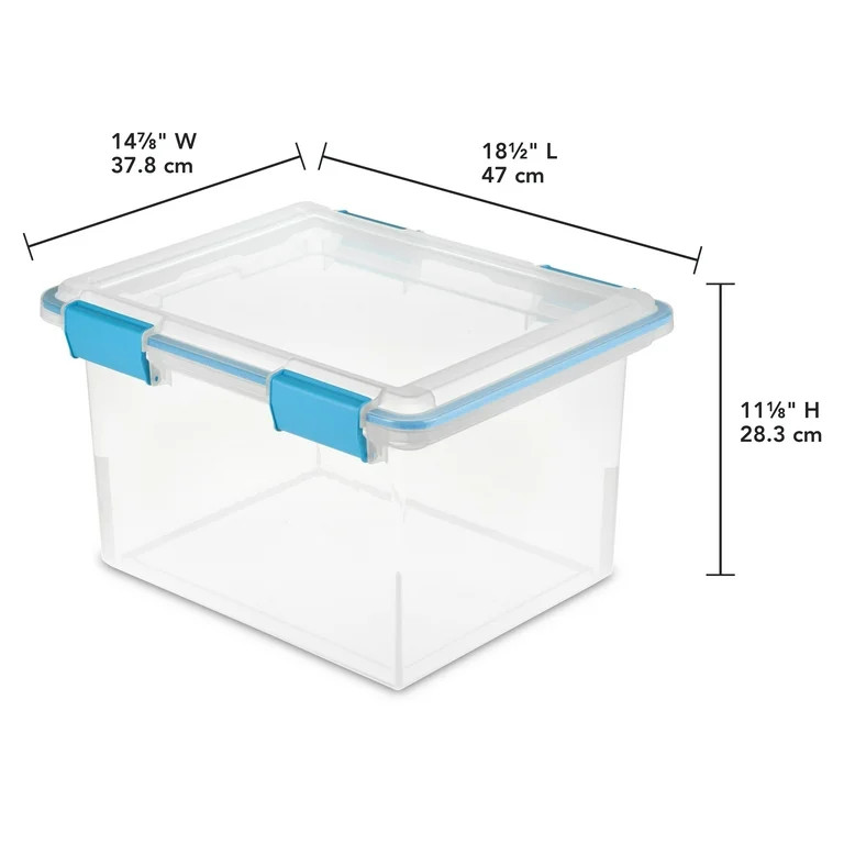 Sterilite 32 Qt. Gasket Box Plastic, Blue Aquarium | Walmart (US)