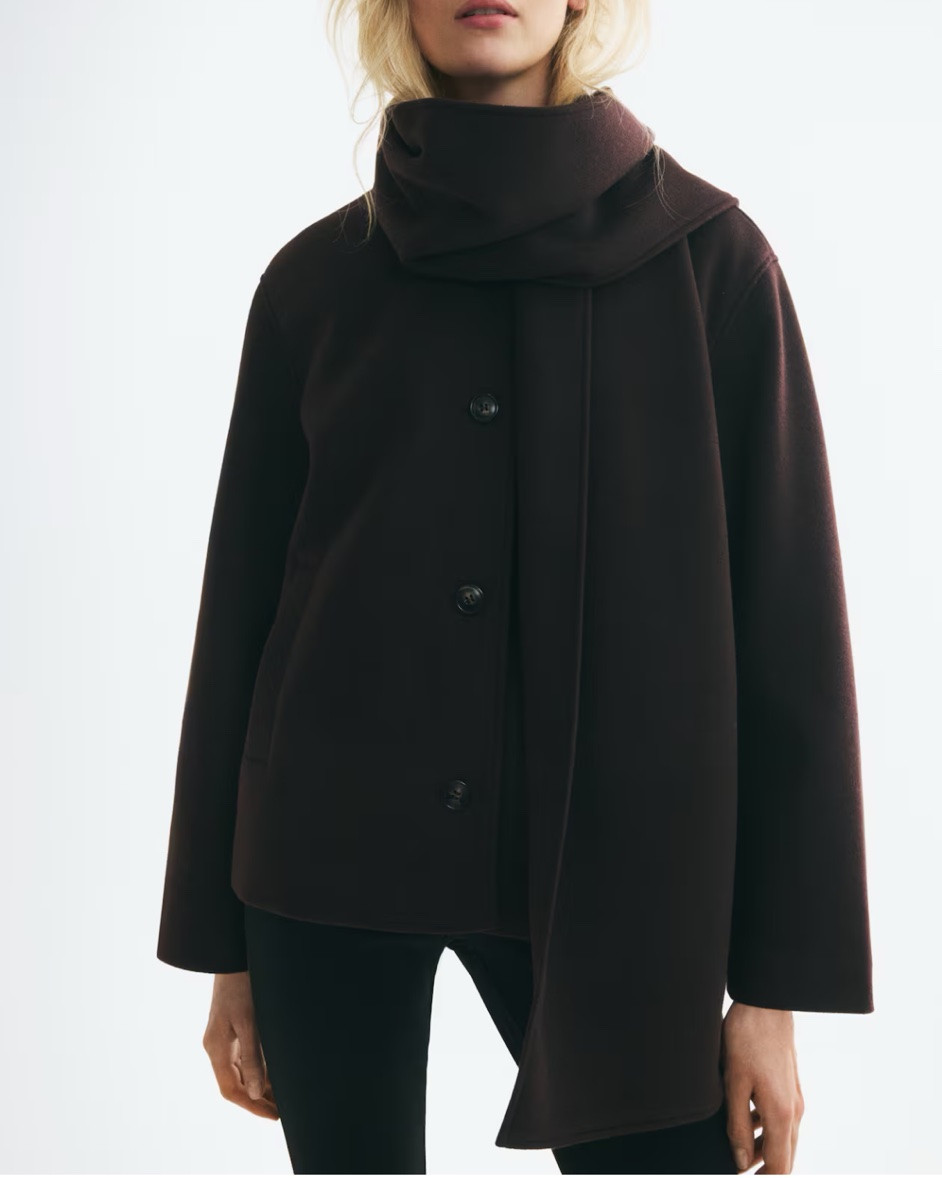 Chocolate brown scarf detail coat

#LTKSeasonal