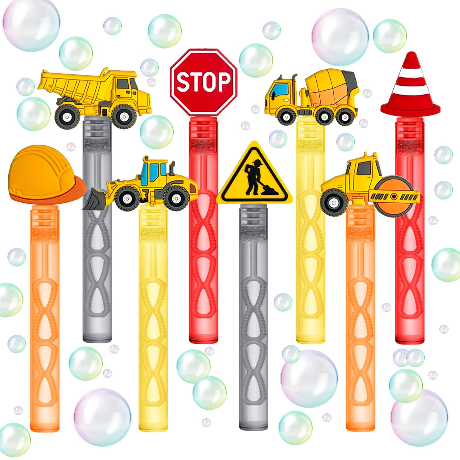 QZCPGP Construction Party Favors,24Pcs Construction Bubble Wands for Kids Birthday Party Supplies... | Amazon (US)