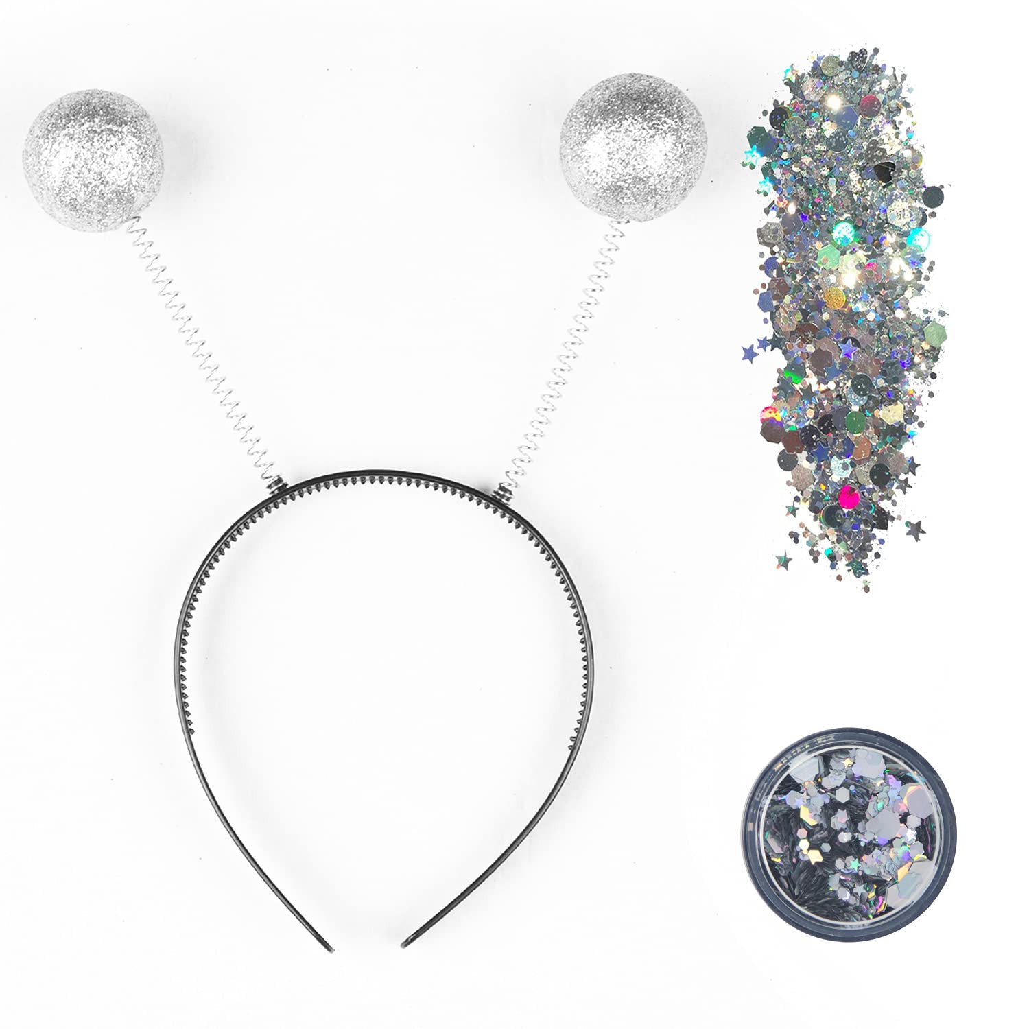 FUNCREDIBLE Alien Headband with Chunky Glitter | Alien Martian Antenna and Holographic Glitter | ... | Amazon (US)