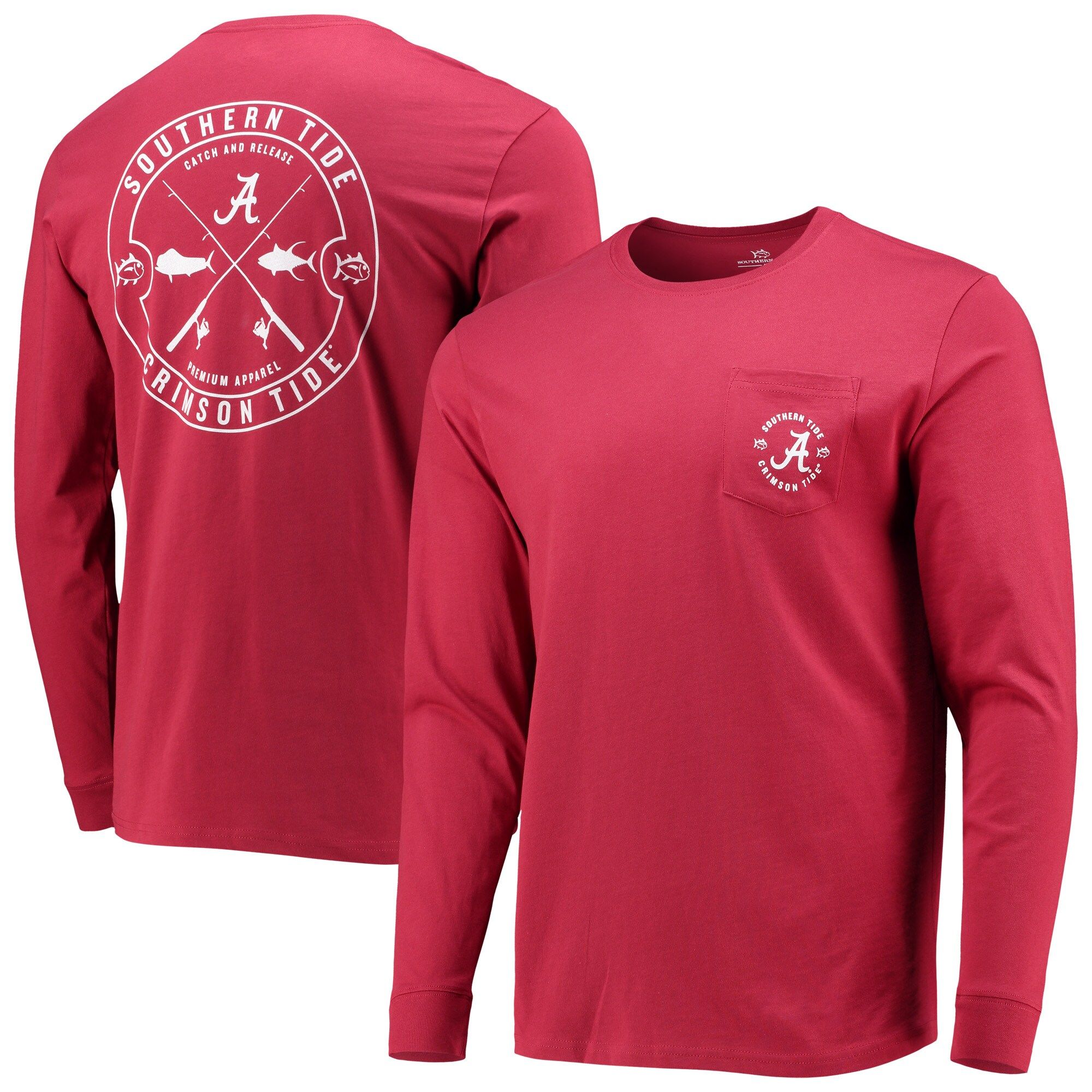 Alabama Crimson Tide Southern Tide Catch and Release Long Sleeve T-Shirt - Crimson | Fanatics