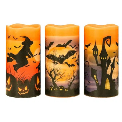 Halloween Flameless Candles, LED Flickering Battery Pillar Candles | Wayfair Professional