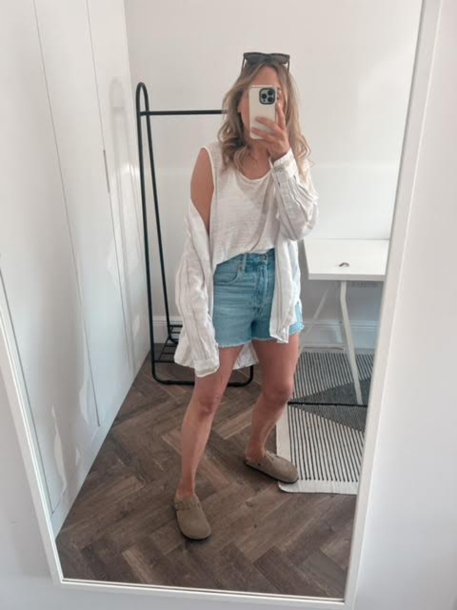 Levi’s blue denim shorts and a white oversized shirt for a casual, comfy look 🤍

#LTKstyletip #LTKeurope #LTKSeasonal
