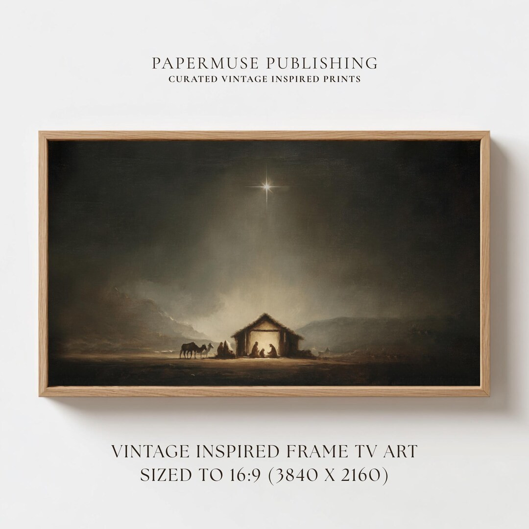 Star of Bethlehem Nativity Scene Frame TV Art, Christmas Digital Download, Holy Night Landscape, ... | Etsy (US)