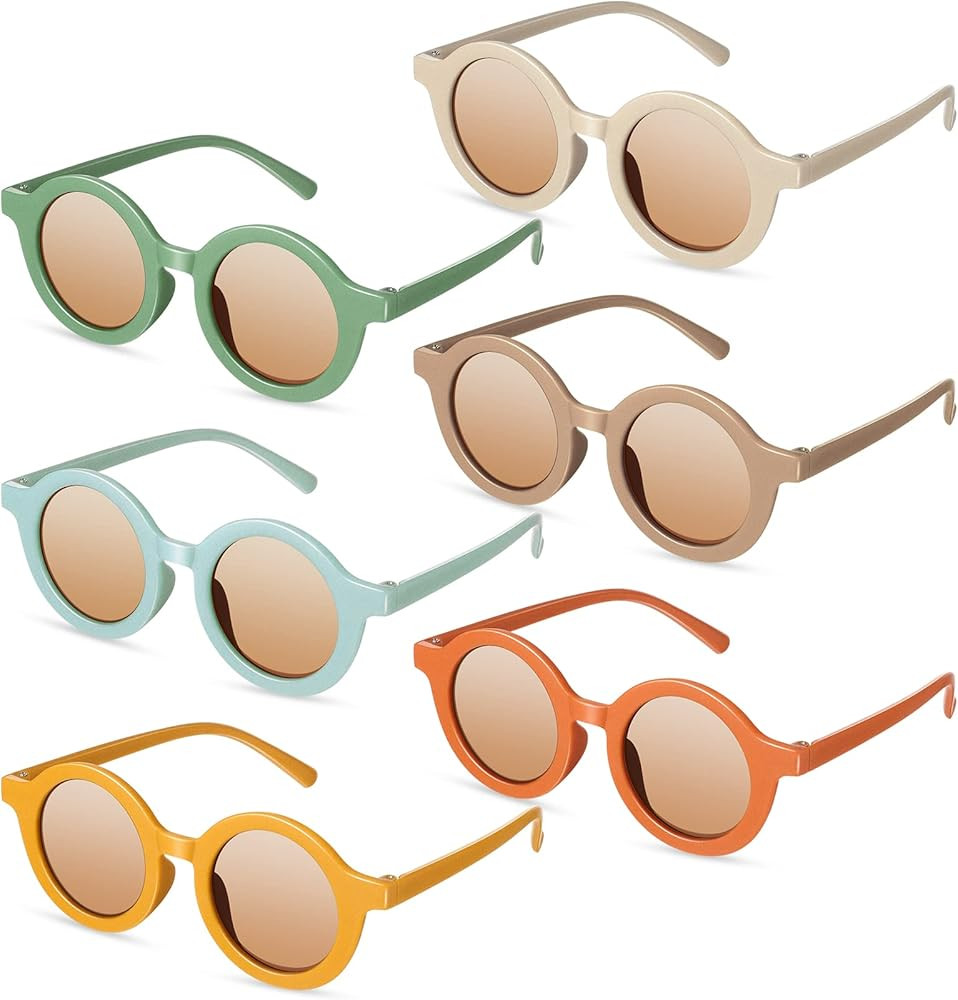 6 Pairs Kids Round Sunglasses Cute Circle Sunglasses for Baby Toddler Infant Polarized Frame Sung... | Amazon (US)