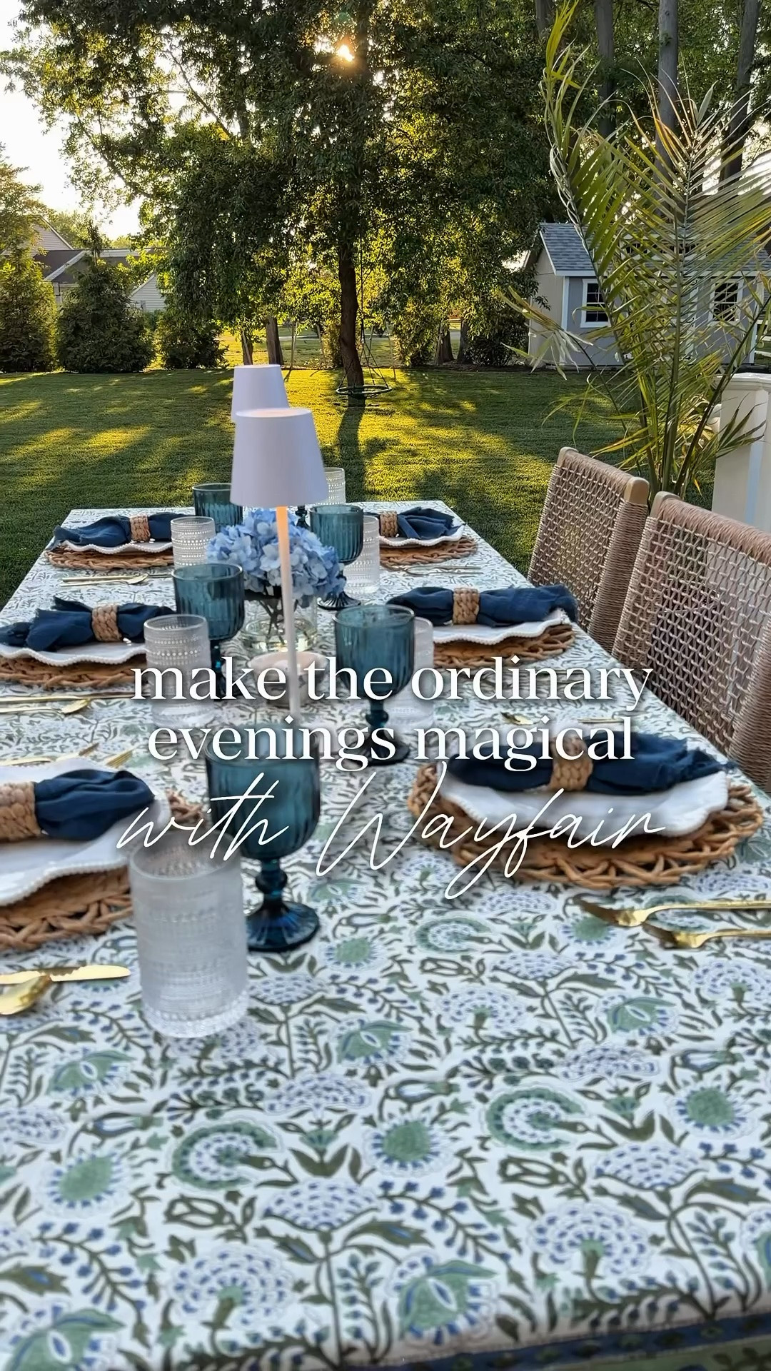 #ad My goal this summer? More evenings like this ✨ Turning ordinary nights into something that feels a little magical with a beautiful table and all my favorite entertaining finds from @Wayfair. Wayfair has everything you need to create those effortless outdoor evenings ☀️

#wishyouwerehere #outdoor #Wayfair #WayfairPartner

#LTKHome #LTKMothersDay #LTKSeasonal