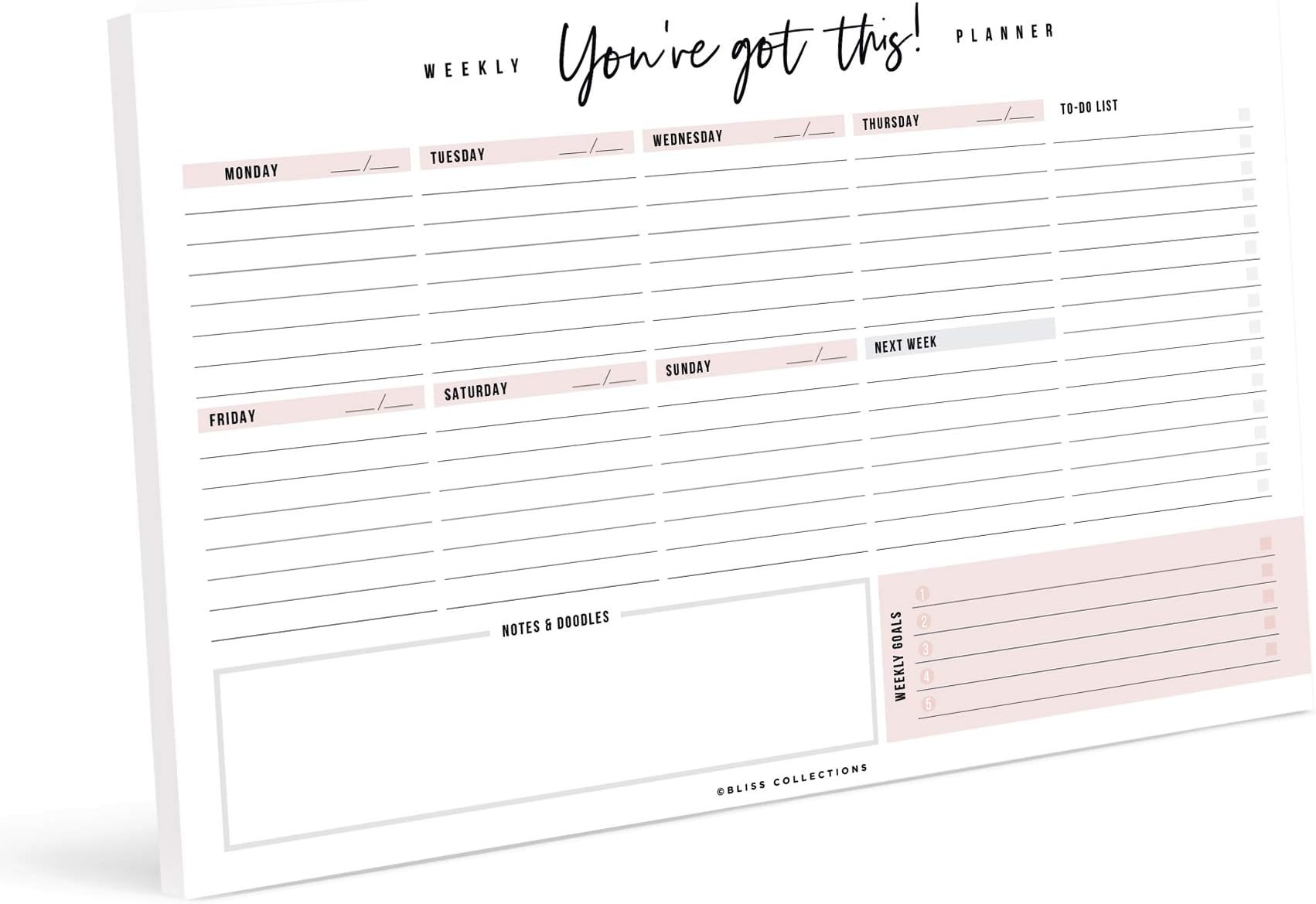 Bliss Collections Weekly Planner with 50 Undated 6 x 9 Tear-Off Sheets - You've Got This Motivationa | Amazon (US)