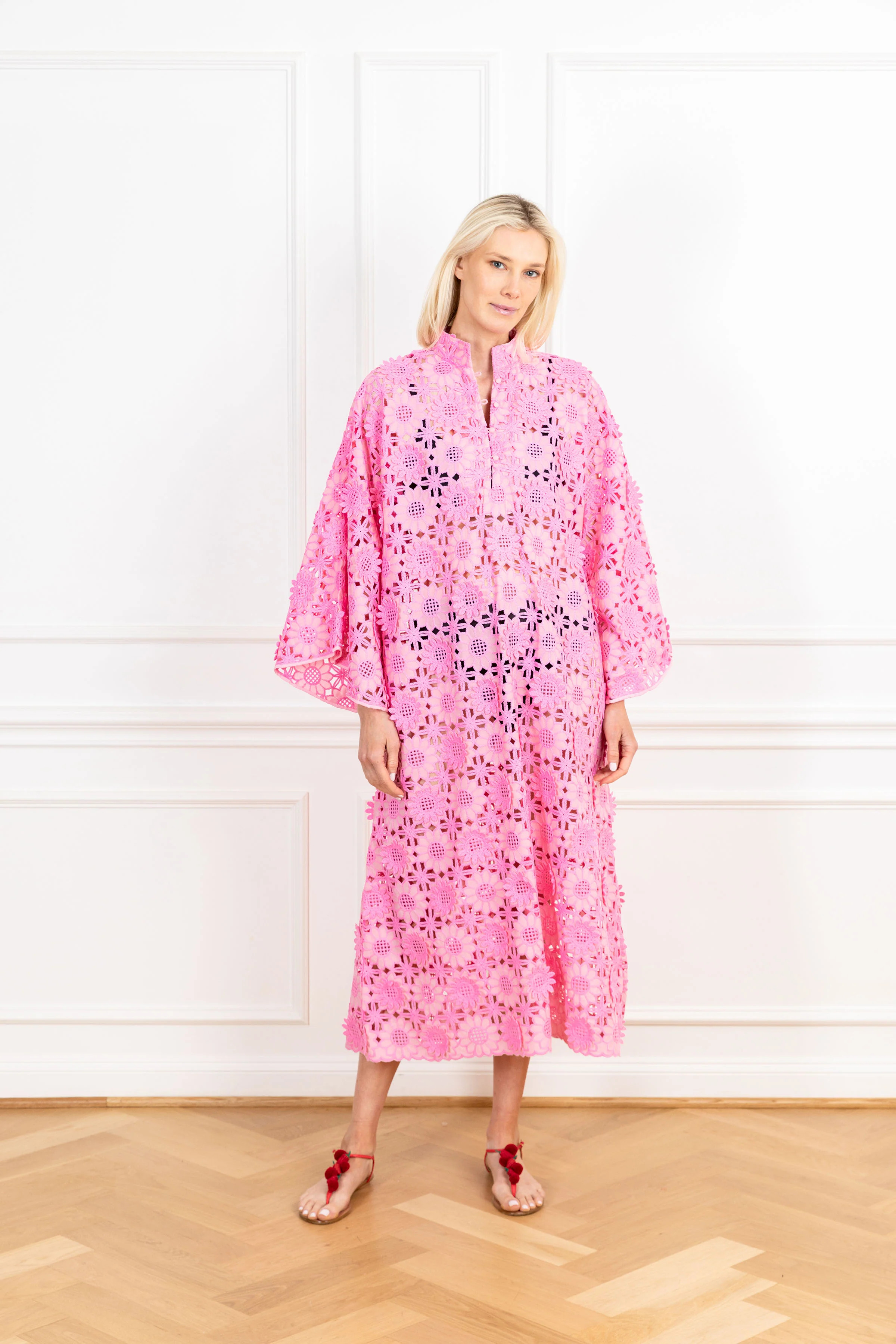 Cherry Blossom Lace Maxi Caftan | La Vie Style House