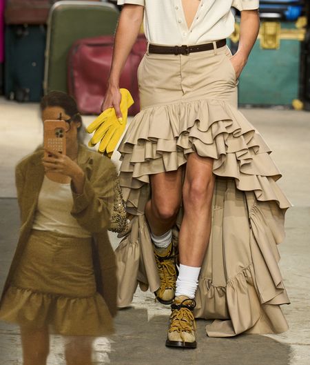 the ruffle skirt similar to the one seen on the Moschino runway  

#LTKWorkwear #LTKStyleTip