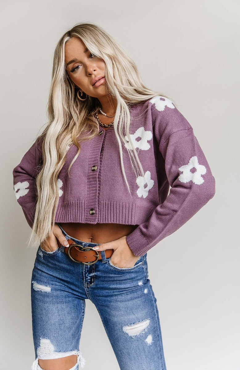 Cropped Floral Cardigan | Mindy Mae's Market