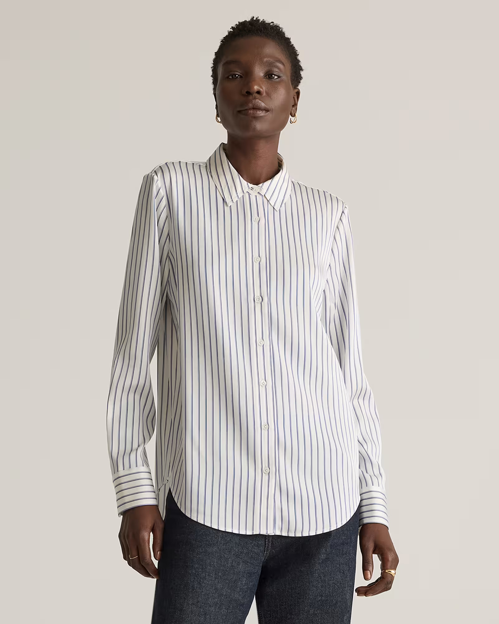 Ivory Washable Stretch Silk Blouse | Quince | Quince