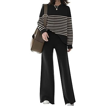 ETCYY NEW Womens Elegant Lounge Sets Knitted Sweatsuit Sets 2 Piece Outfits with Sweater Tops and... | Amazon (US)