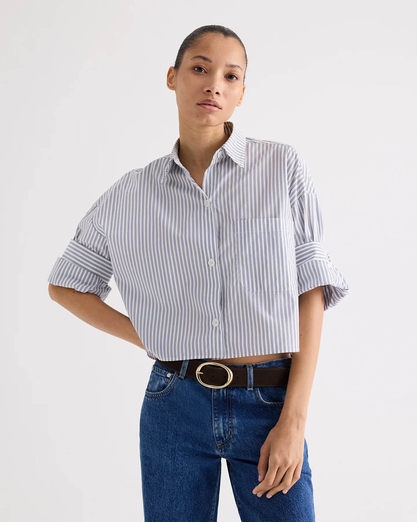 Next Ex Shirt in Double Stripe Shirting | TWP