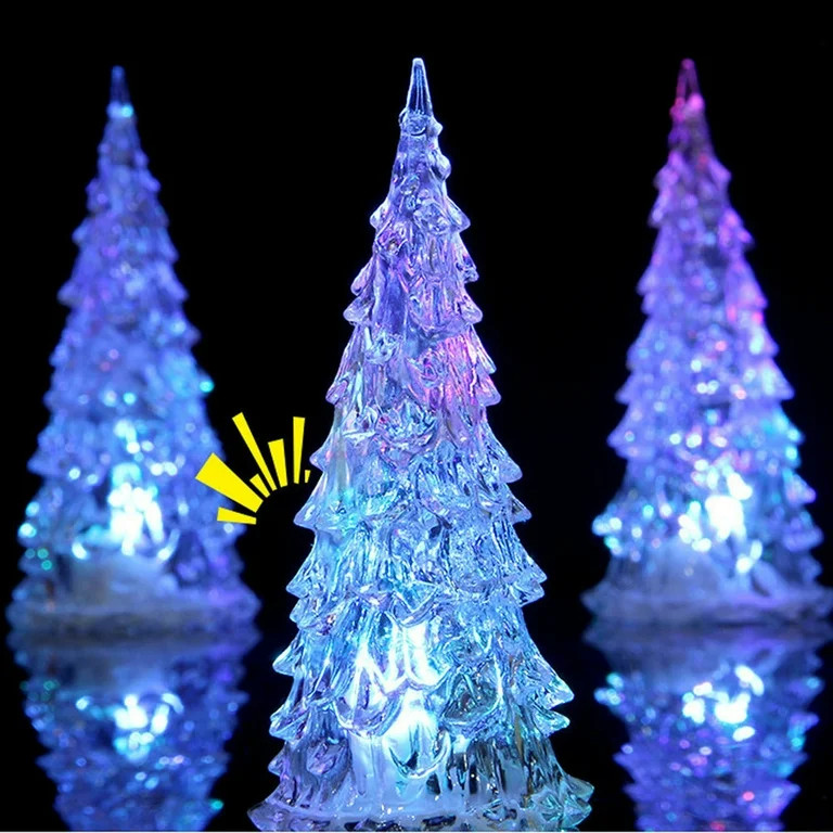 3PC Lighted Christmas Tree with LED Illumination – Acrylic Colorful Light Up Christmas Decor fo... | Walmart (US)