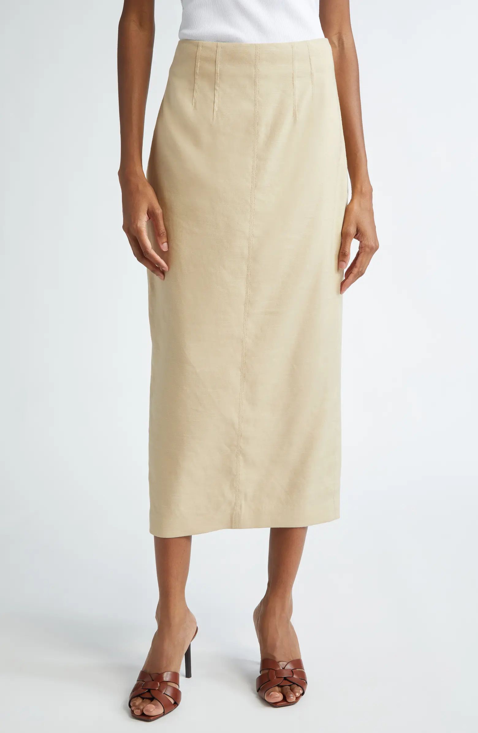 Kimpton Linen Blend Midi Skirt | Nordstrom