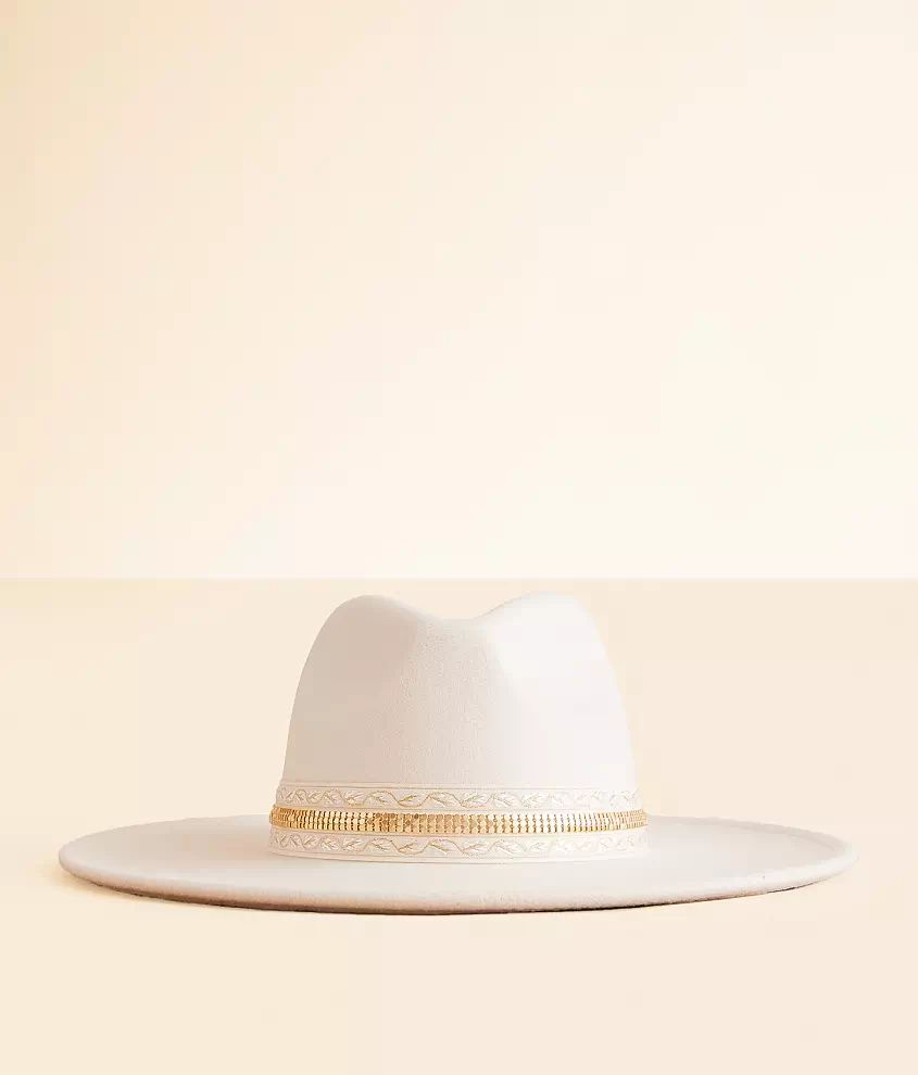 Metallic Banded Panama Hat | Buckle