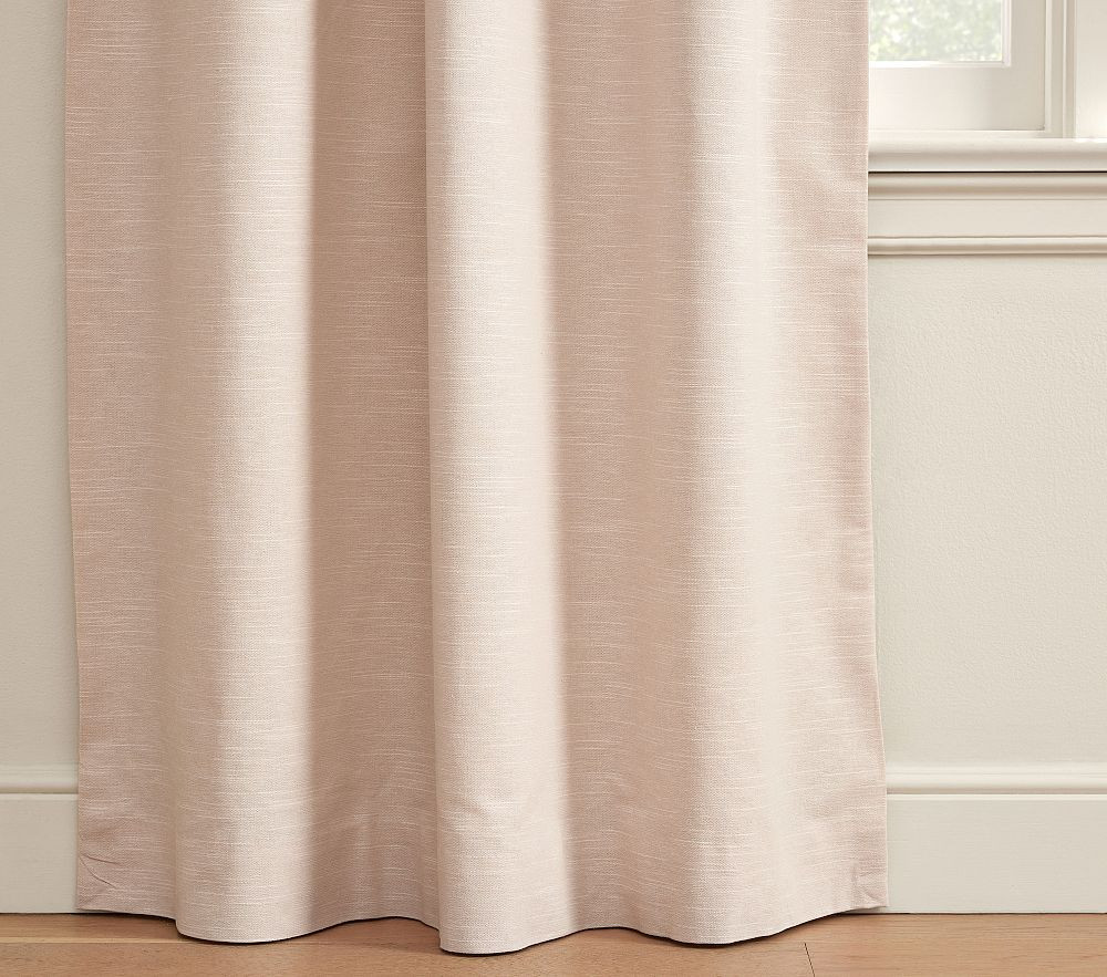 Evelyn Linen Blend Blackout Curtain | Pottery Barn Kids