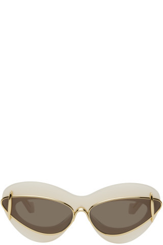Off-White & Gold Double Frame Sunglasses | SSENSE