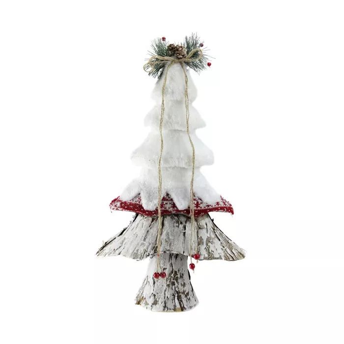 Northlight 18" White and Brown Rustic Christmas Tree Tabletop Decor | Target
