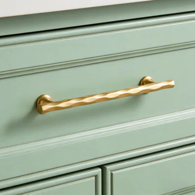 Hammered brass rhombus cabinet pulls, ten pack