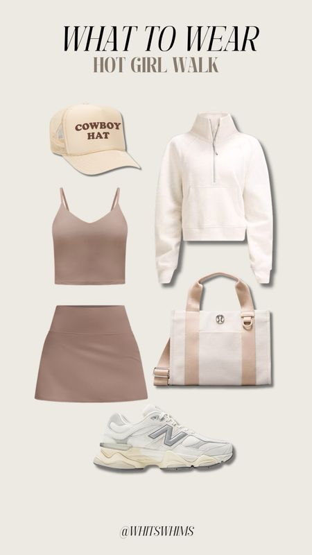 Hot girl walk outfit essentials 

Summer outfit 
Workout outfit 
Lululemon 
Tennis skirt 
Tank top 
Tote bag 

#LTKStyleTip #LTKFitness #LTKActive