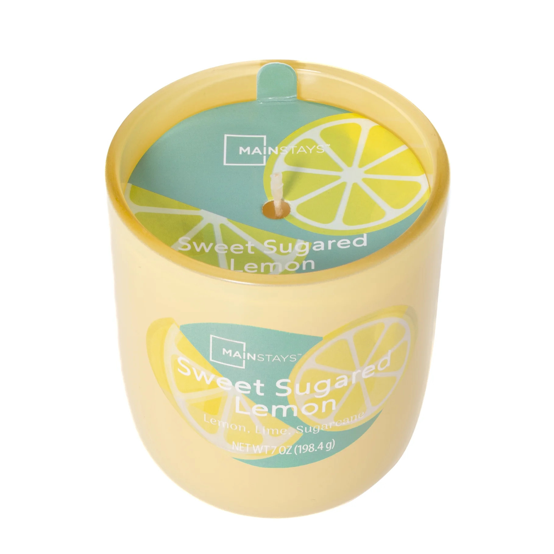 Mainstays 1-Wick Glossy Glass Candle, Sweet Sugared Lemon, 7 oz | Walmart (US)