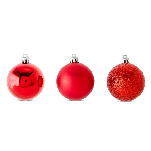 Red Shatterproof Christmas Ornaments, 26 Count, by Holiday Time | Walmart (US)