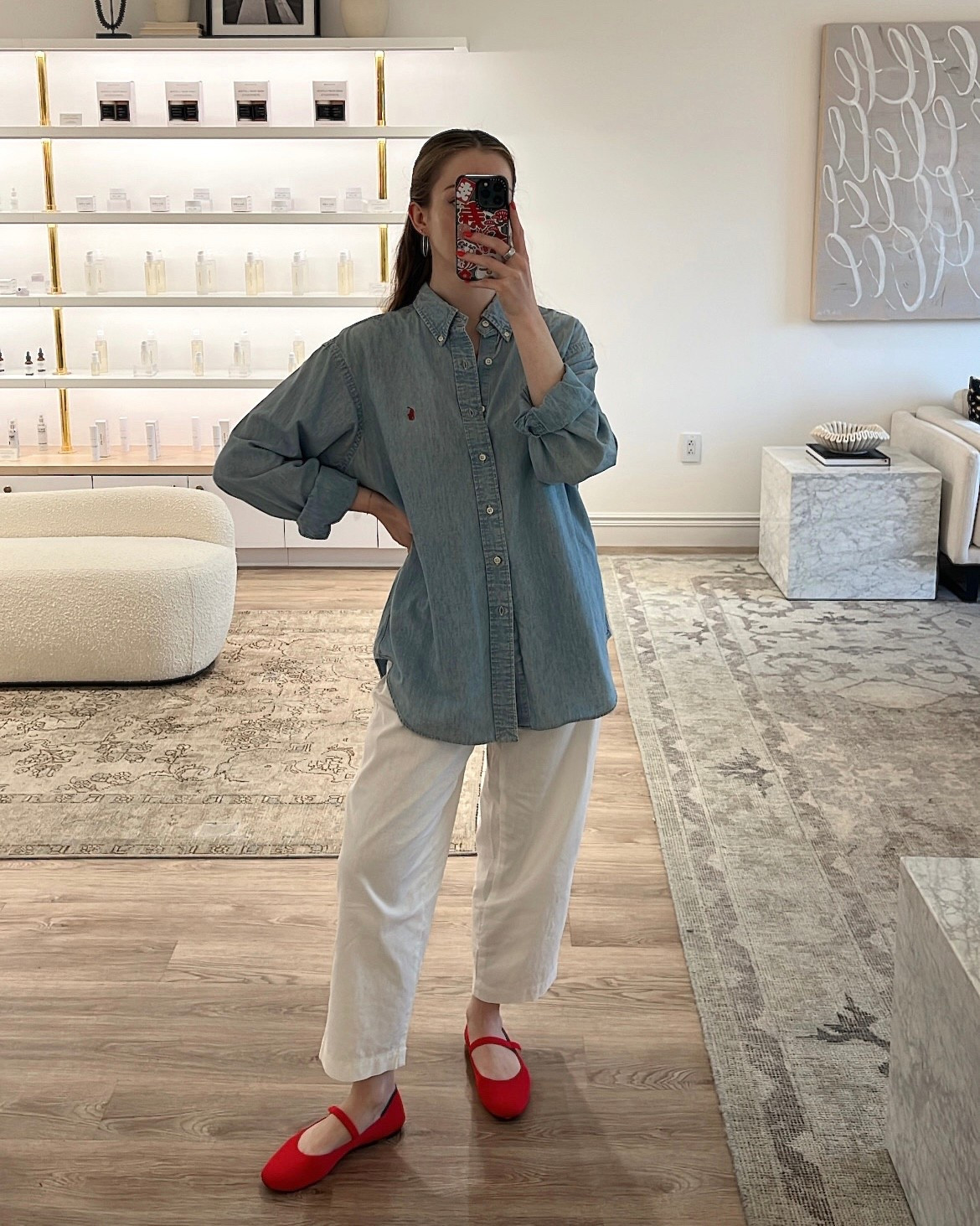 Casual work outfit 

Rothy’s flats / red flats - run true to size 

Uniqlo pants / white pants - normally a small, sized down to XS 

Shirt from my husbands closet! 



#LTKWorkwear #LTKFindsUnder100 #LTKShoeCrush