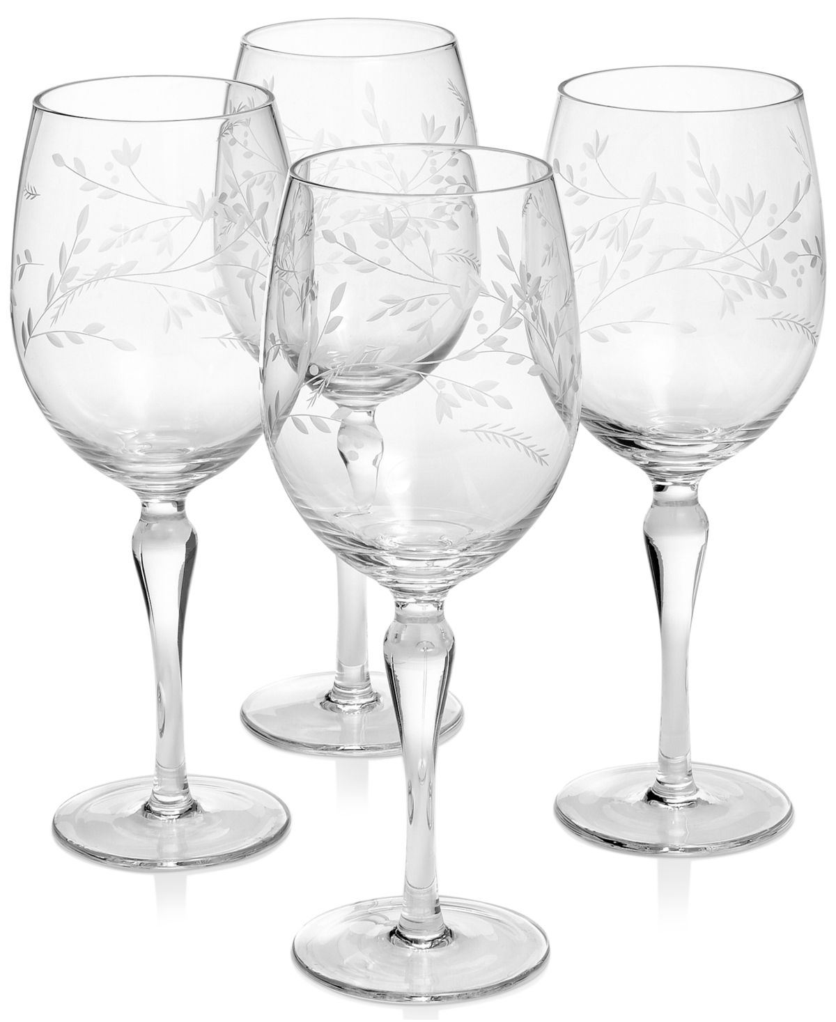 Hotel Collection Etched Floral Wine Glasses, Set of 4, Created for Macy's | Macys (US)