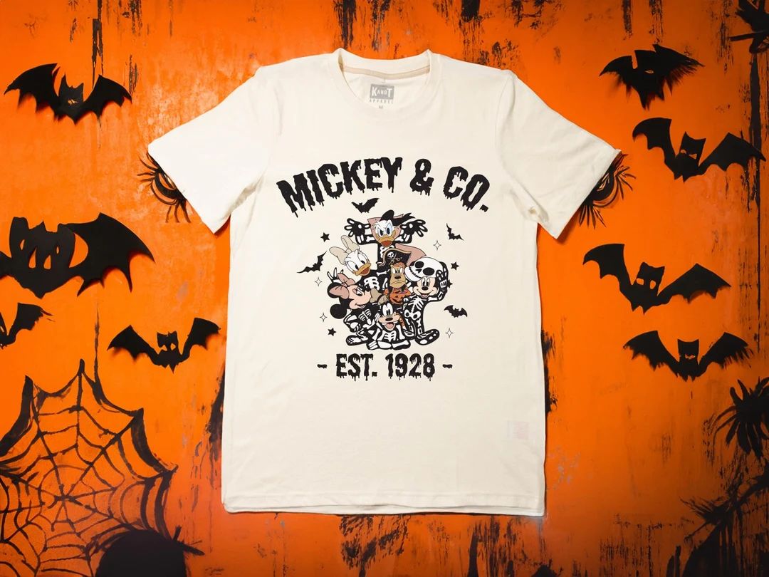 Mickey Co Est 1928 Halloween Shirt, Disney Halloween Shirt, Disney Skeleton Horror Shirt, Disney ... | Etsy (US)