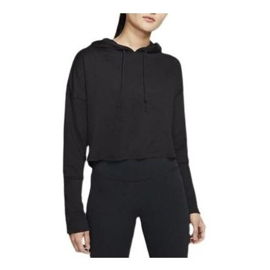 (WMNS) Nike Yoga Luxe Crop Training Hoodie 'Black' | KICKS CREW