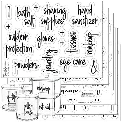 Talented Kitchen Script Bathroom Organization Labels – 105 Bathroom, Beauty & Makeup Preprinted... | Amazon (US)