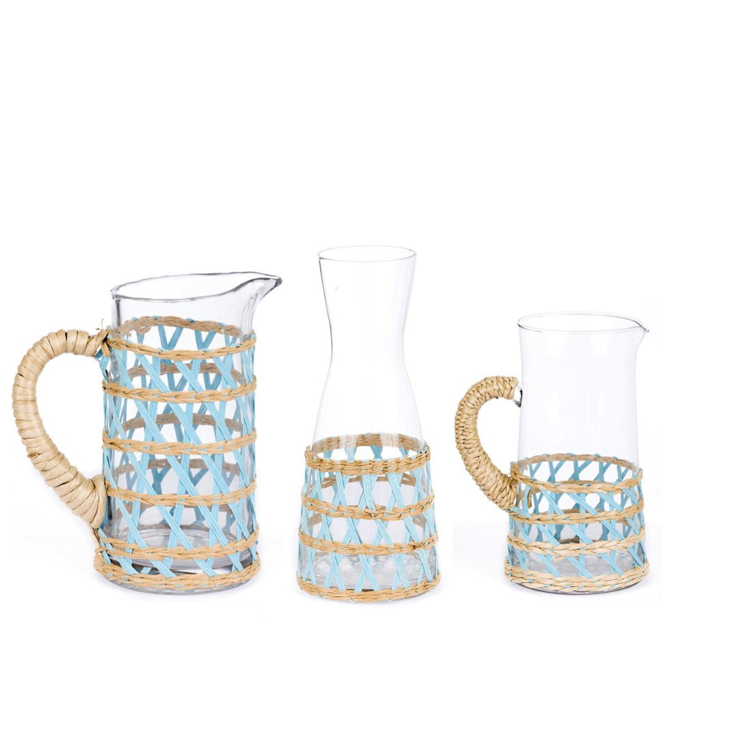 Island Wrapped Pitcher Large Light Blue | Amanda Lindroth