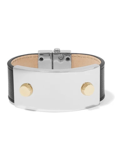 Silver-tone leather cuff | NET-A-PORTER (US)