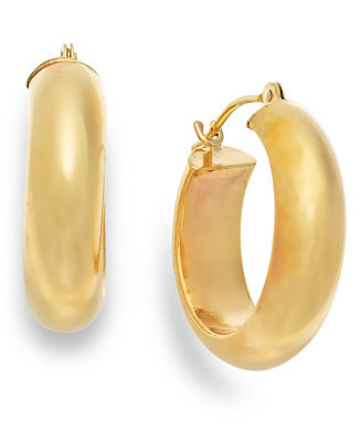 Wide Hoop Earrings in 10k Gold - Macy's | Macy's