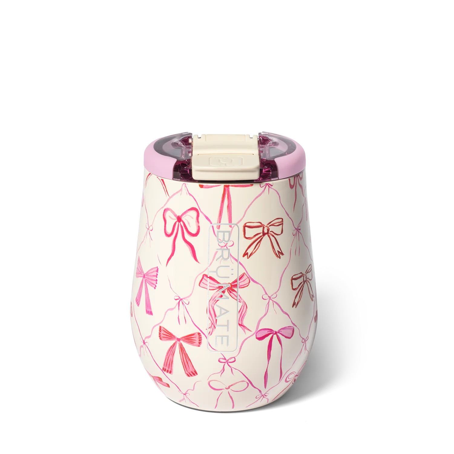 Uncork'd 14oz | Pink Bow Wine Tumbler | BrüMate | Brumate