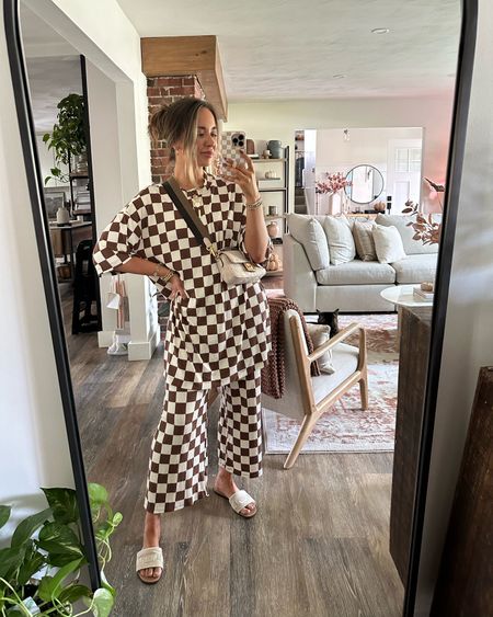 Checkered set in action 🤎 wearing a size medium! Literally so comfortable/soft. Love that you can lounge but also run out the door in this! Comes in multiple color options 🥰

Ribbed set, checkered print, checkerboard, dressed in lala, Nordstrom girl, Steve Madden sandals, fendi bag, loungewear, fall outfit inspo 

#LTKunder100 #LTKSeasonal #LTKFind