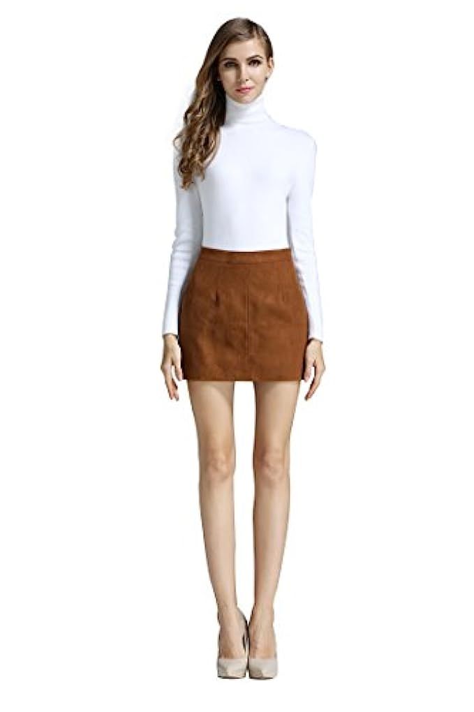 Little Smily Women's A-line High Waist Faux Suede Mini Skirt | Amazon (US)
