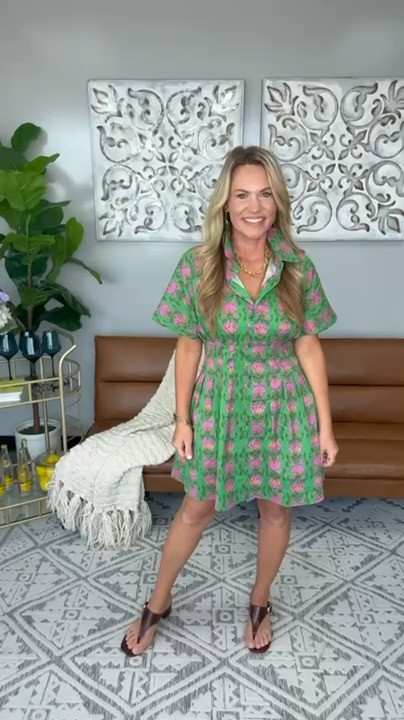 I wore this dress on a day when I wanted something colorful but still easy in the summer heat. The fitted waist gives the floral print some shape, while the short sleeves and lightweight skirt keep it comfortable for lunch, errands, or an afternoon out.

Size S

Green floral dress, pink floral print, summer mini dress, collared dress, lightweight dress, daytime outfit, colorful summer style, casual dress, vacation outfit, feminine fashion, summer wardrobe, AudrieDollins

#LTKootd #LTKSeasonal #LTKOver40