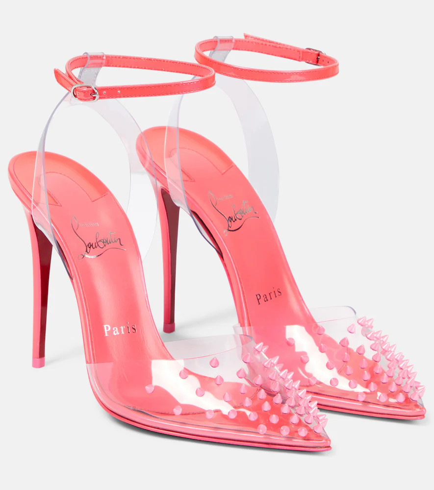 Christian Louboutin Spikoo 100 PVC and leather pumps | Mytheresa (US/CA)