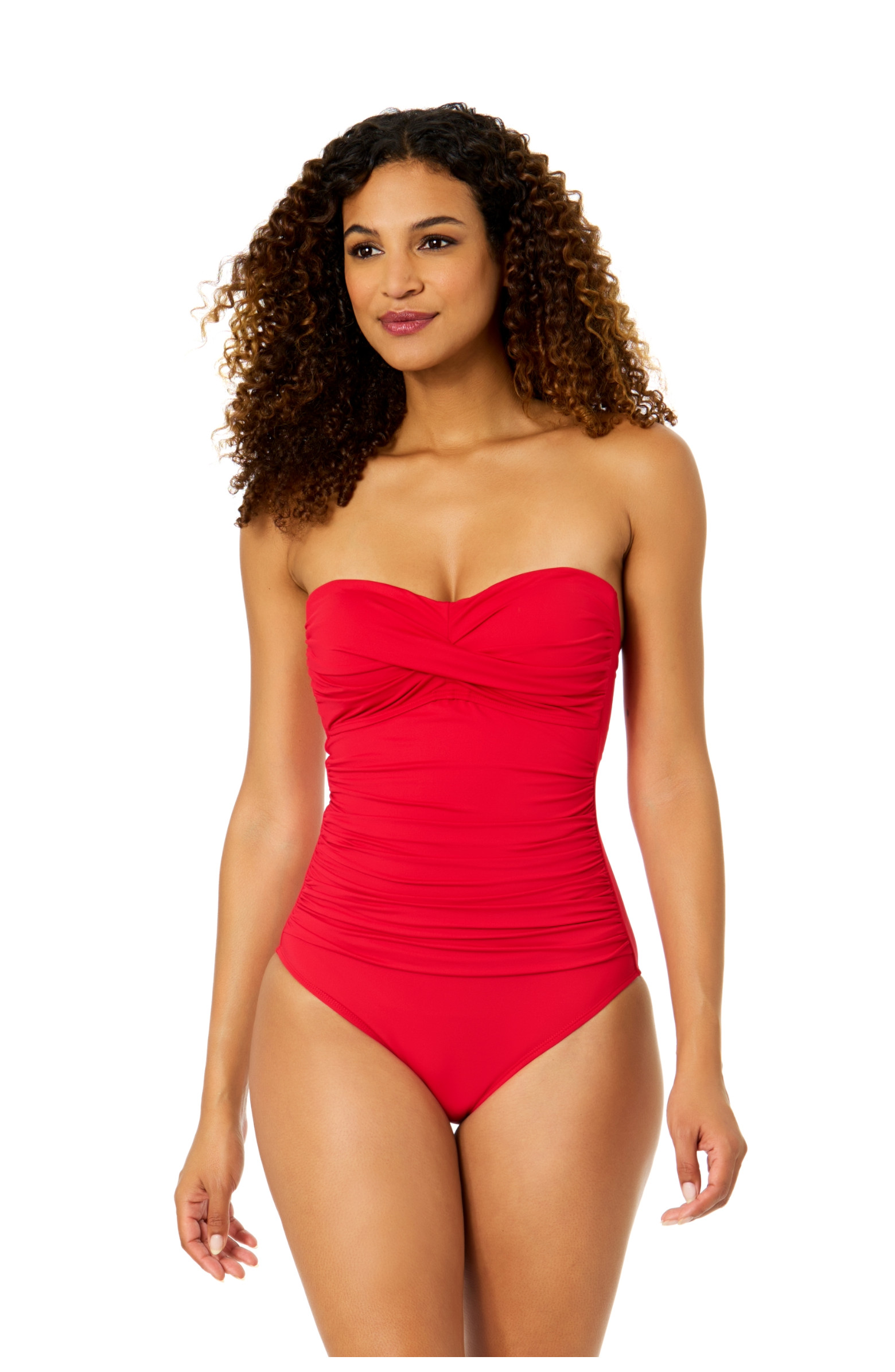 Women's Live In Color Solid Twist Front Shirred One Piece Swimsuit | Nordstrom